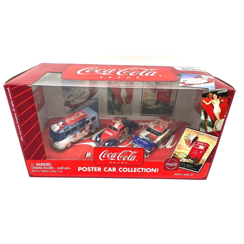 Johnny Lightening Coca-cola Poster Car Collection 2003 3 Car Set 1:64 Scale NIB